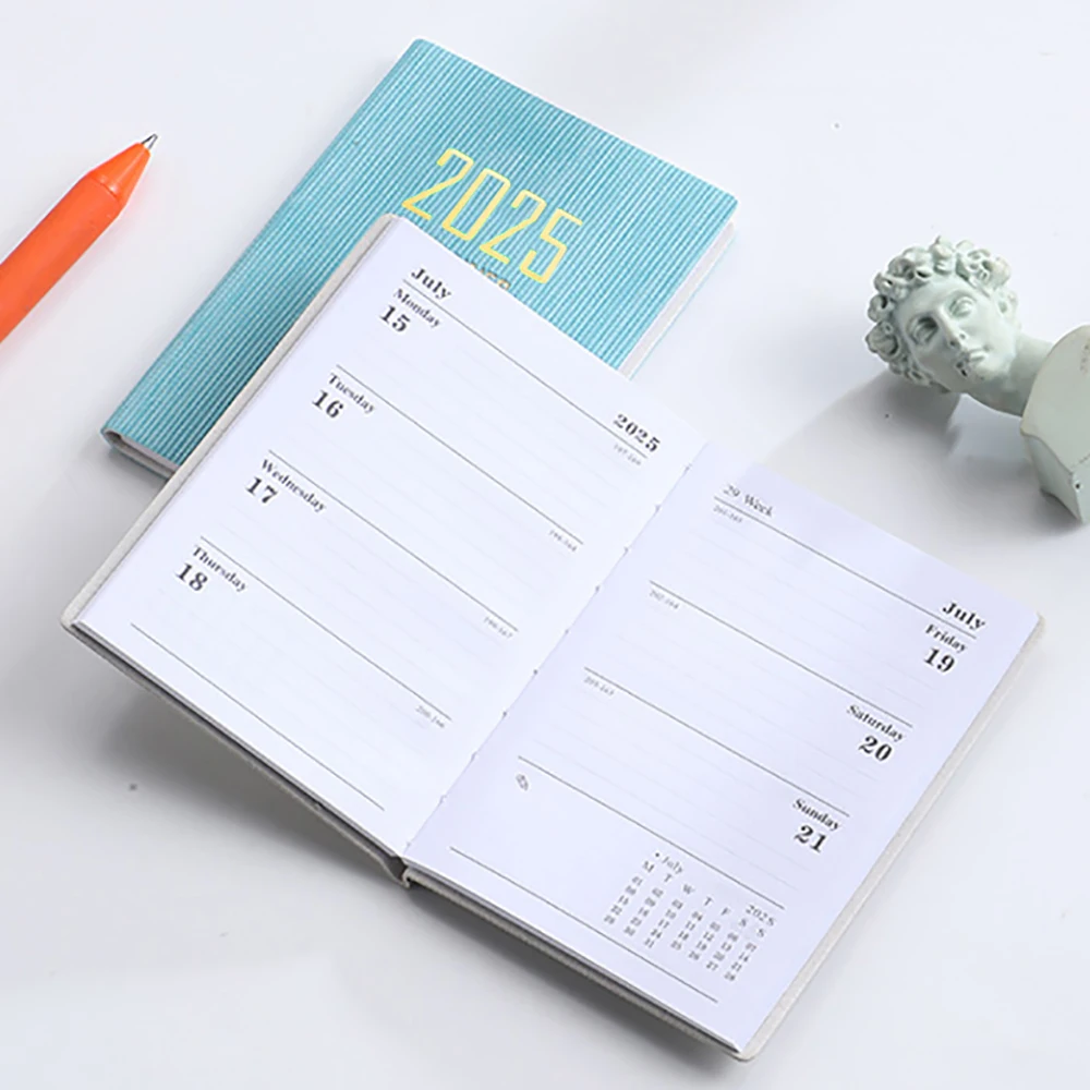 2025 A7 Mini Pocket Notebook 365 Days Notepad Diary Notebook Day Week Month Planner Office School Stationery