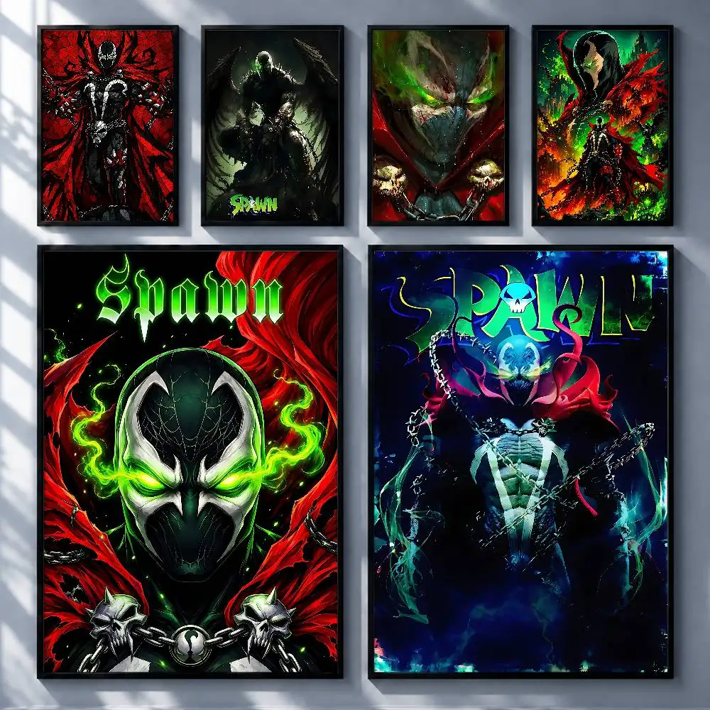 Dark Comic Spawn Posters Premium Self-Adhesive No Residue Wall Sticker for Home Office Bar Decor