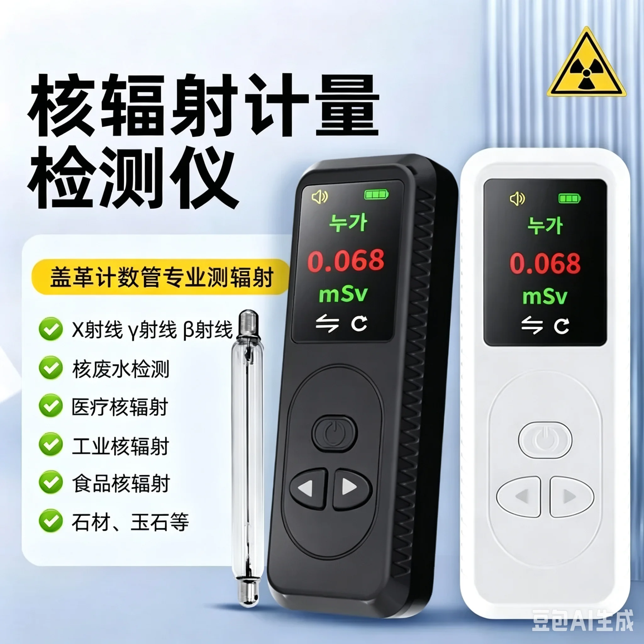 Cross-border hot-selling nuclear radiation tester Geiger tube ray test portable general version environmental sewage test