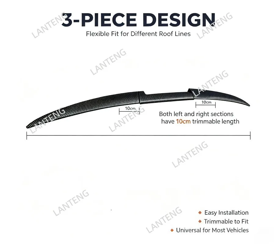 Rear Trunk Lip Spoiler Roof Tail Wing Adjustable For H-yundai Elantra Accent Deflector Splitter Diffuser Body Kit Black