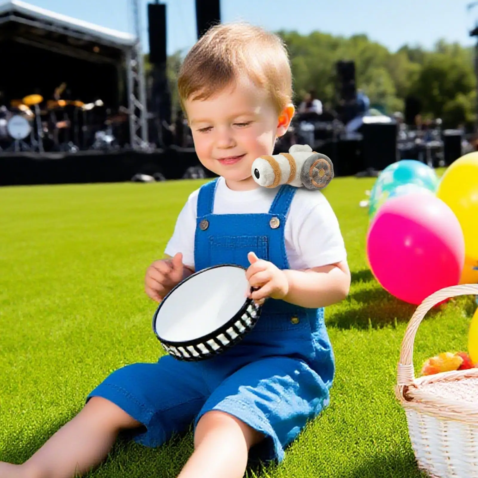 Bracelet à claquettes pour enfants, Simulation de canon en peluche, jouet créatif, poupée en peluche pour chambre à coucher, salon, dortoir de fête