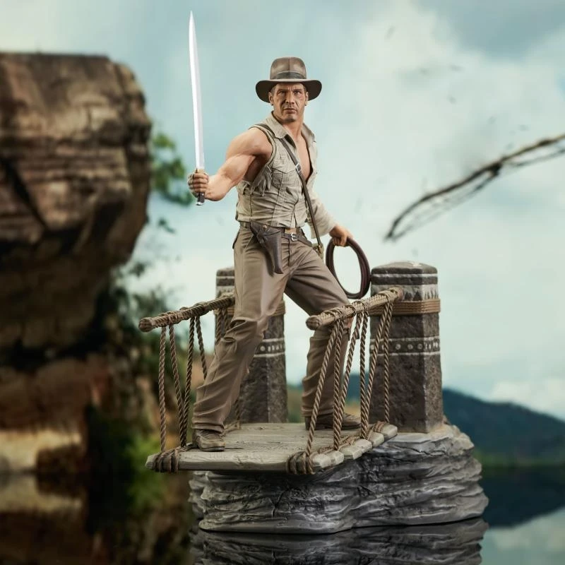 DST Indiana Jones American statue tabletop decoration for the Raiders of the Lost Ark 2 Suspension Bridge scene