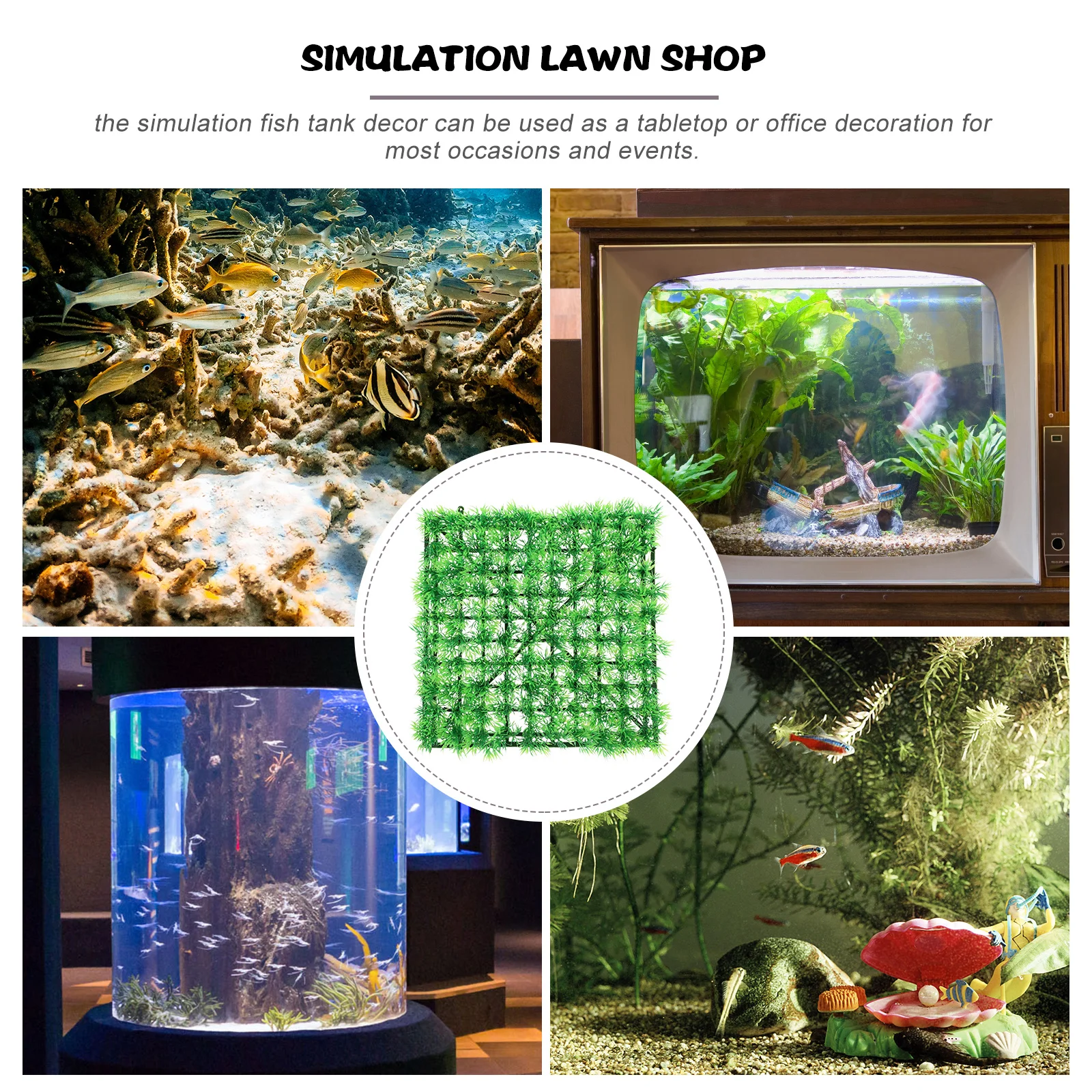 

Artificial Grass Mat Aquarium Decoration Durable Plastic Simulation Rug Fish Tank Cushion Landscape Accessories