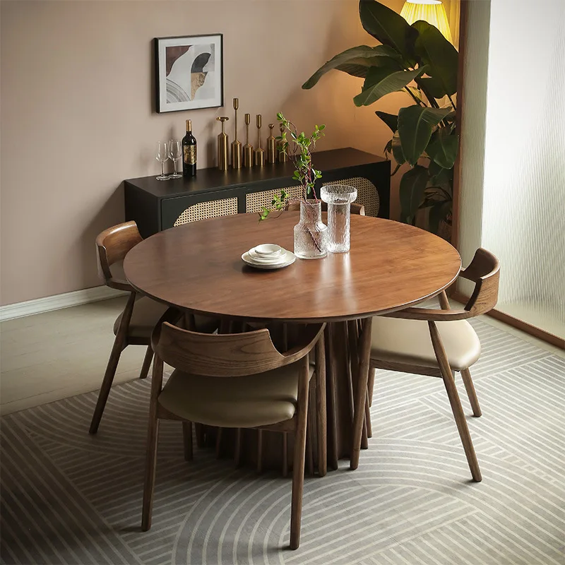 Nordic Simple Solid Wood Round Table Home Style Small Log Restaurant Casual Creative Round Table Coffee Table