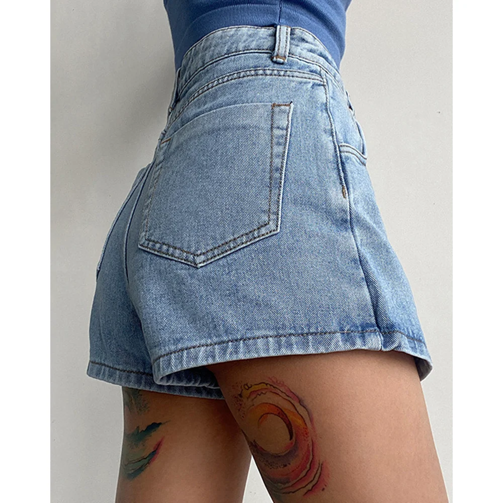 Womens Denim High-Waisted A-Line Skort‌  2025 Summer Anti-Wardrobe Malfunction Short Skirt with Sexy Casual Design