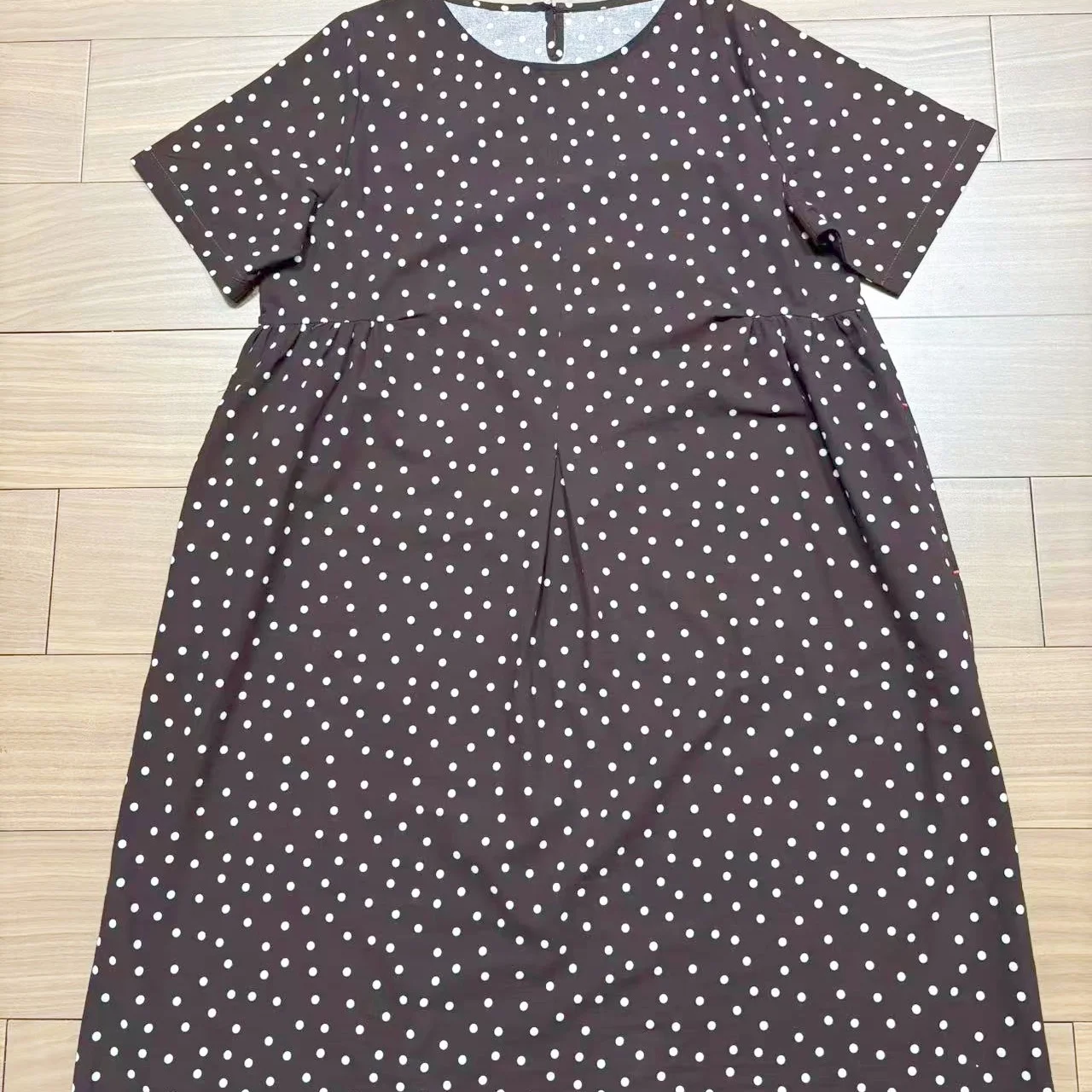

Summer New Slimming Floral Print Short Sleeve Cotton Dress Women's High Waist A-Line Gown Casual Style round Neck Thin Material