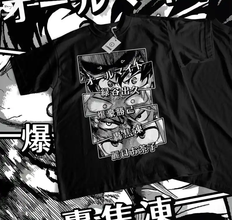 Intense Hero Eyes Unisex T-shirt - Japanese Anime Style, 2010s Action Vibes, Bold Gaze Power, Classic Manga Era, Iconic Superher