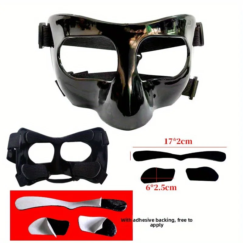 Calcio Basket Anti-collisione Maschera per il naso Visiera Maschera sportiva Nero Gioco per uomo adulto Equipaggiamento protettivo Prestazioni