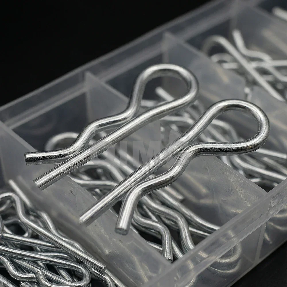 150pcs R-Type Cotter Pins Kit Wave Latch Bolt Locking Split Clip Hitch Pins Zinc Plated Steel for Automotive Mechanics Repair
