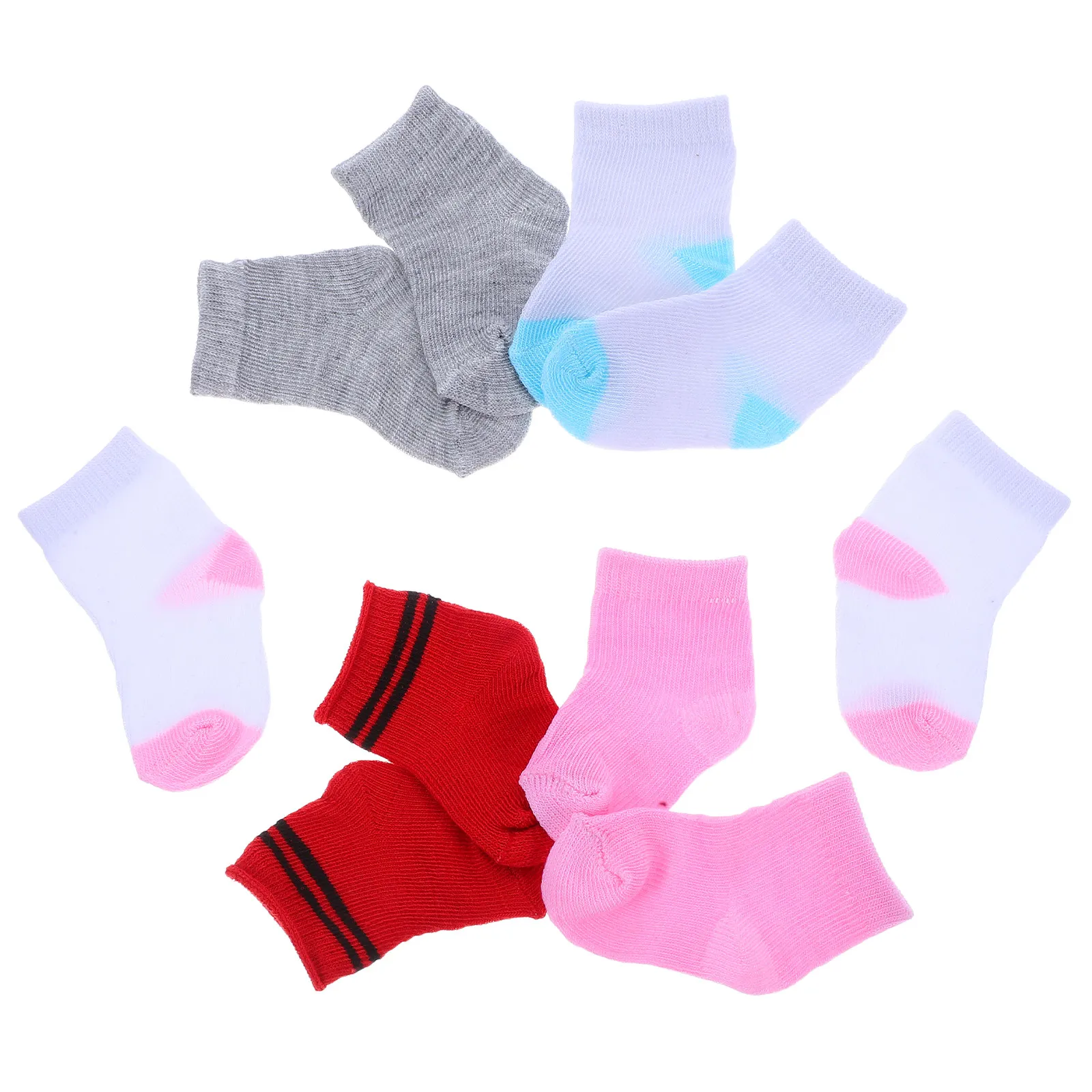 Meias de bebê de 18 polegadas, multicoloridas, macias, adequadas para meninas, conjunto de acessórios para festa de Natal e Halloween, brincadeira de faz de conta