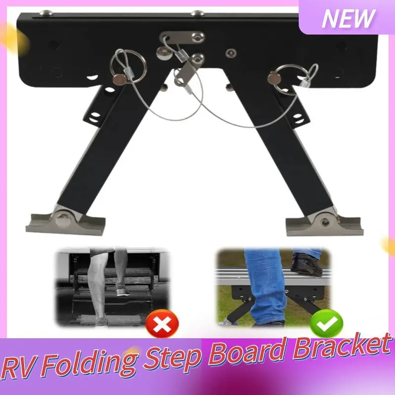 

Multi-Purpose Folding Step Stabilizer Step Board Support Bracket Adjustable Height RV Foot Stabilizer for Easy Installation & En