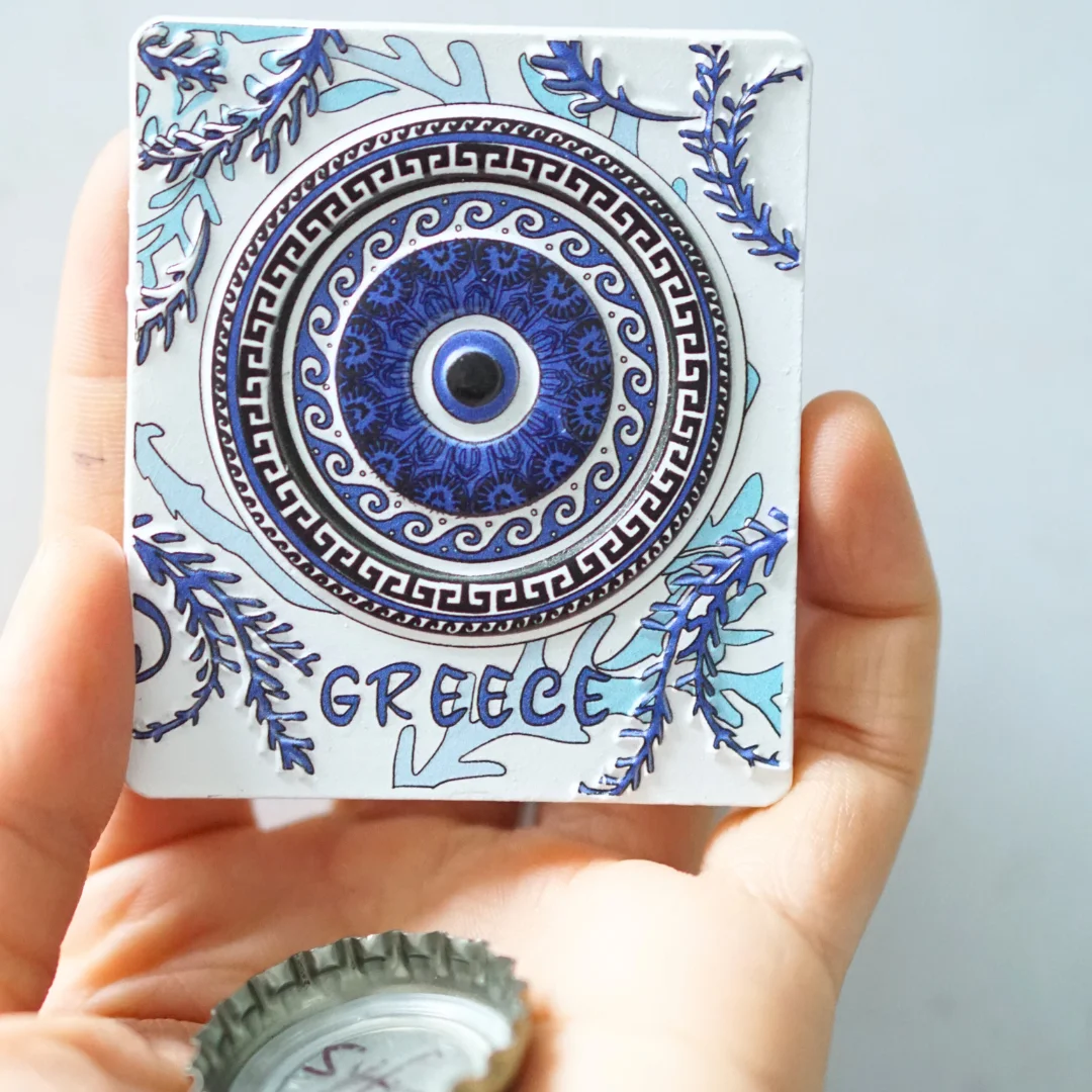 قطعة واحدة، مغناطيس الثلاجة اليونانية، مغناطيس الثلاجة المتخصصة اليونان، مغناطيس الثلاجة كريتي، مغناطيس الثلاجة للسفر اليونان، ثلاجة بيضاء وزرقاء