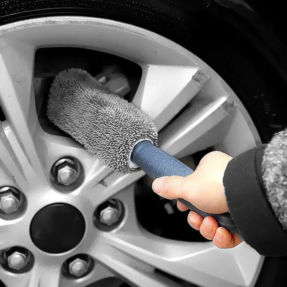 

1PC Car Universally Wash Brush Microfiber Tire Scrubber Wheel Rim Brush Trunk Motorcycle Dust Remover Office Home Clean Tool