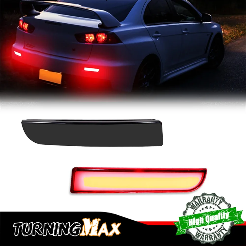 Red LED Car Rear Bumper Reflector Tail/Brake Lights w/ Sequential Turn Signal Lights For Mitsubishi Lancer Outlander Evolution X