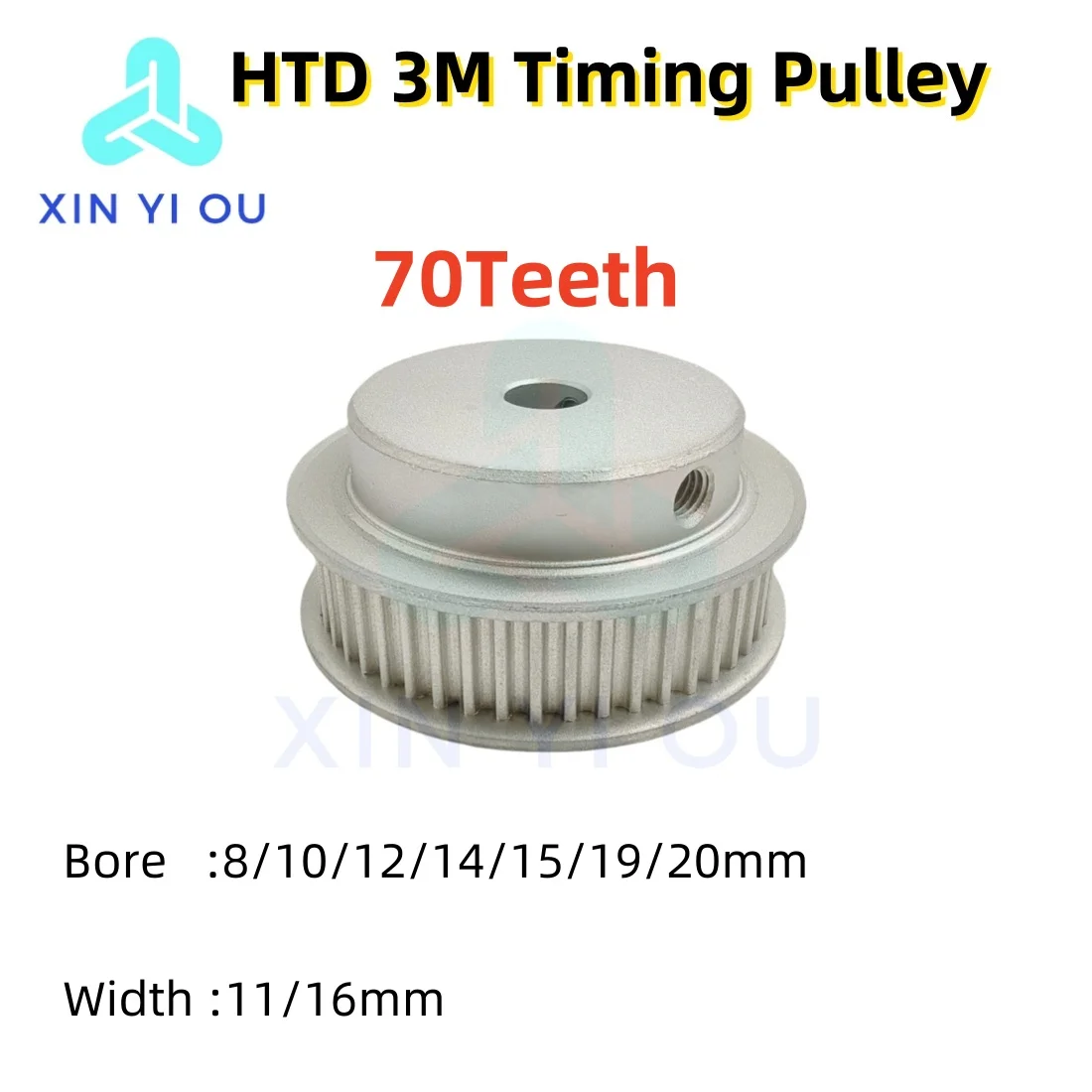 HTD 3M Timing Pulley 70teeth-BF Type Bore 8/10/12/14/15/19/20mm  Belt Width11/16mm3M Synchronous Wheel