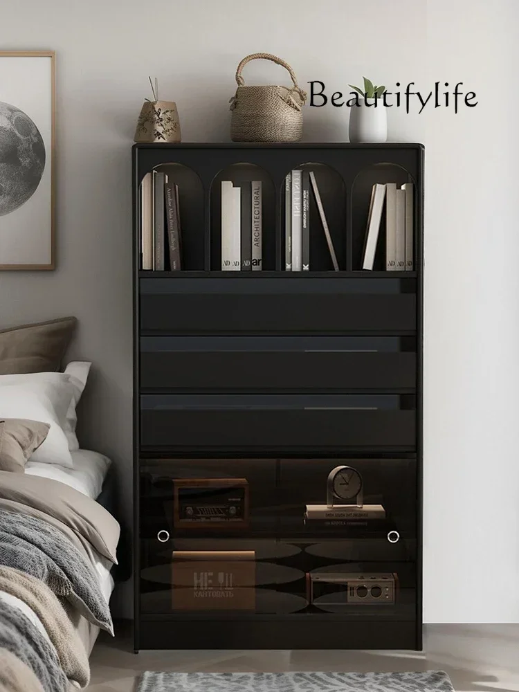 

vV Solid wood antique chest cabinet retro multi-functional living room side cabinet floor storage magazine entrance cabinet