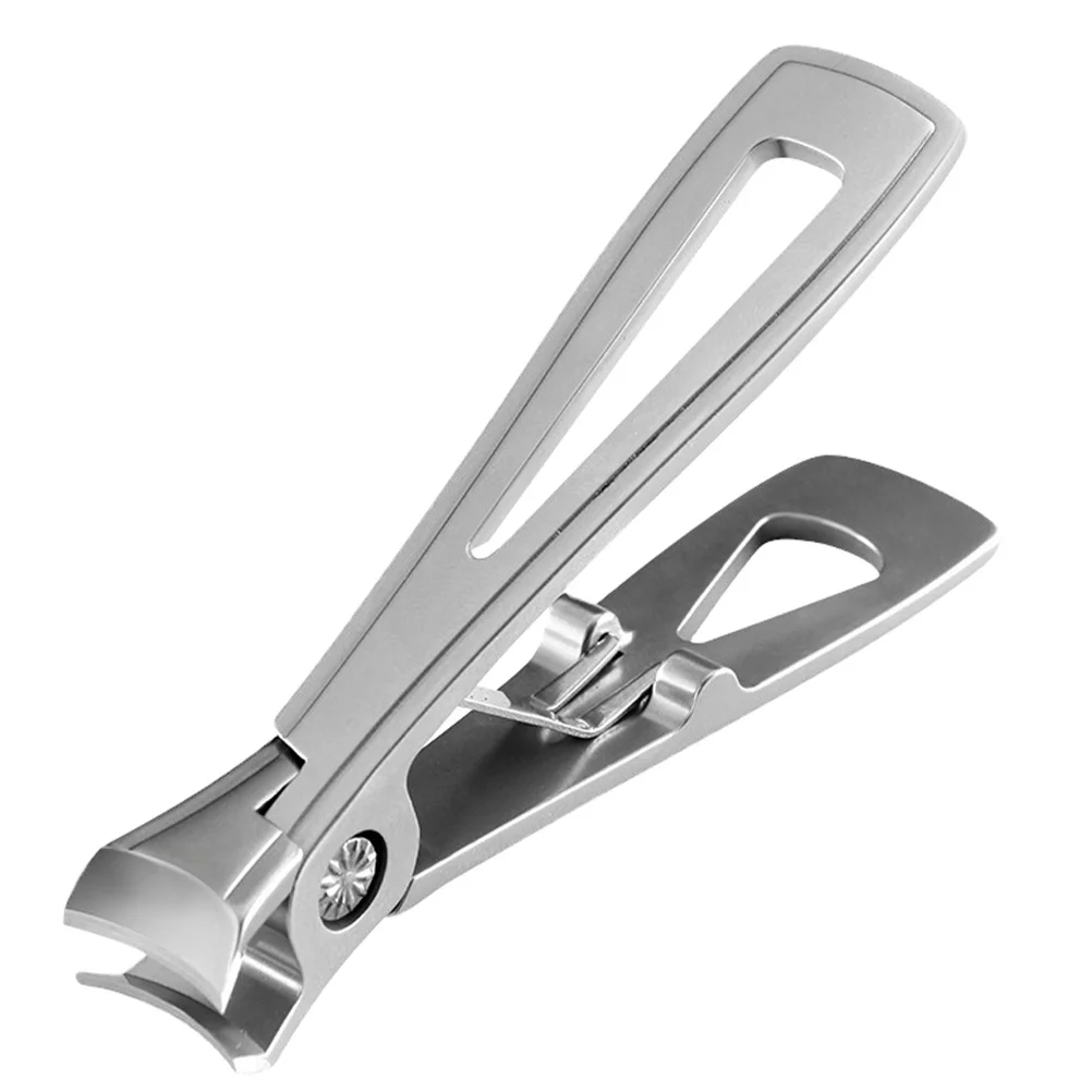 

1pc Stainless Steel Nail Clipper Integrated Molding Thick Nail Cutter Ergonomic Lightweight Travel Home Use Manicure Tool