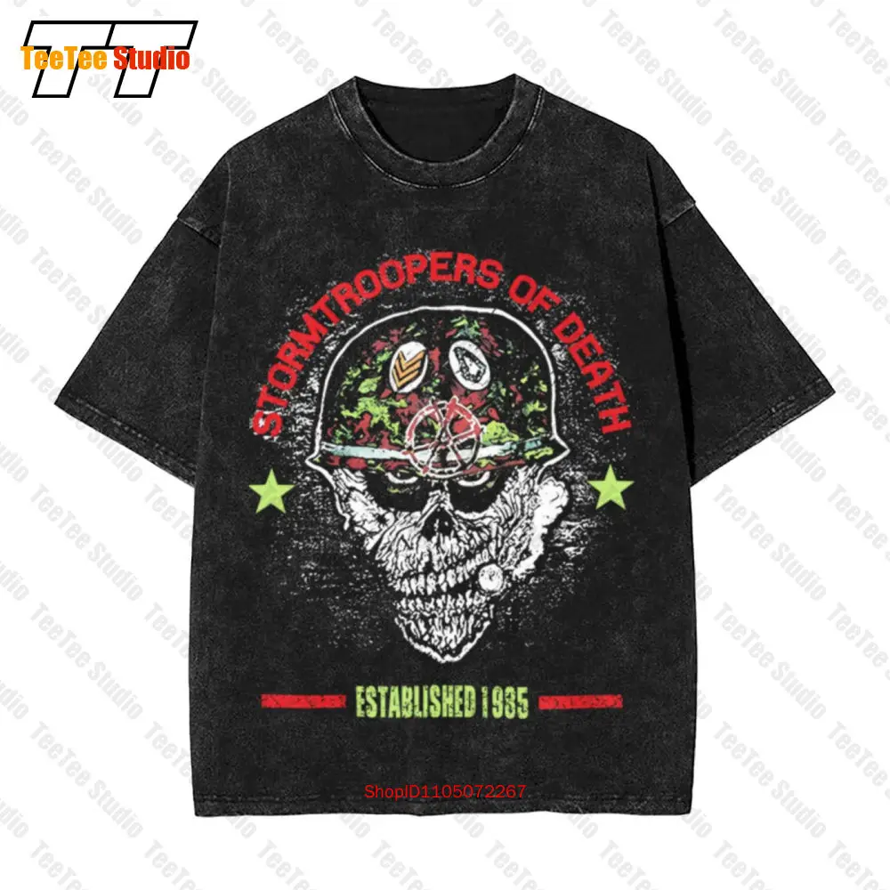 Stormtroopers Of Death S O D casco cabeza negro Vintage camiseta de gran tamaño nuevo oficial 207V
