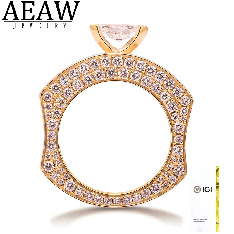 

Unique Design 14k Yellow Gold 1 CT Marquise Cut CVD HPHT Lab Grown Diamond Wedding Ring DEF Color VS-VVS IGI Certificate