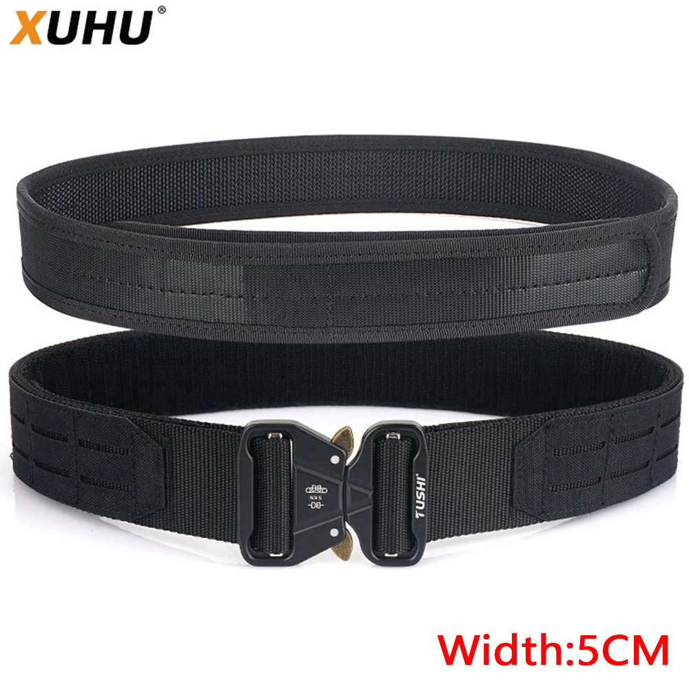 

XUHU Tactical Padded Belt Airsoft CS Combat Molle Airsoft Belts Duty Paintball Waist Belt War Game Hunting Accessories