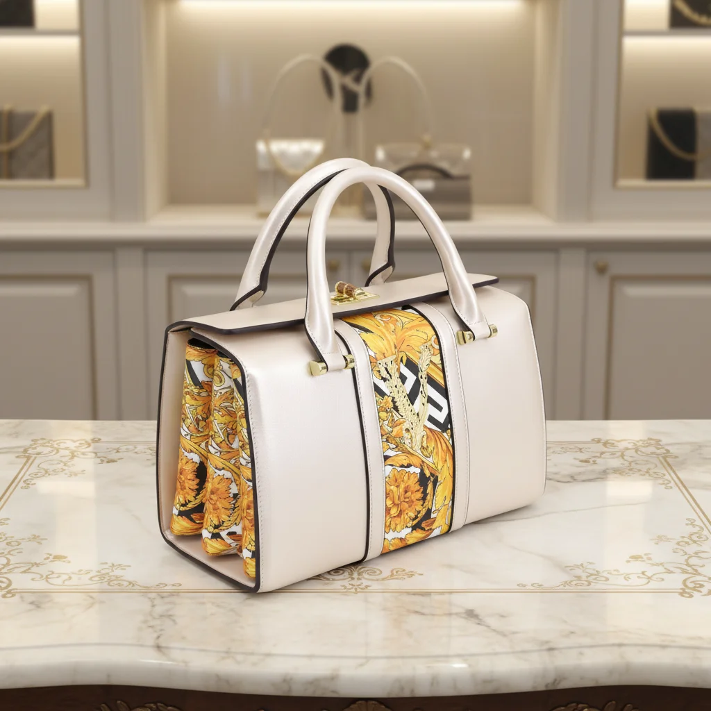 

2026 Top Fashion Women Handbag Luxury Designer Style Ladies Bag and Silk Print Vintage Pattern Large Capacity Female Hand Bag