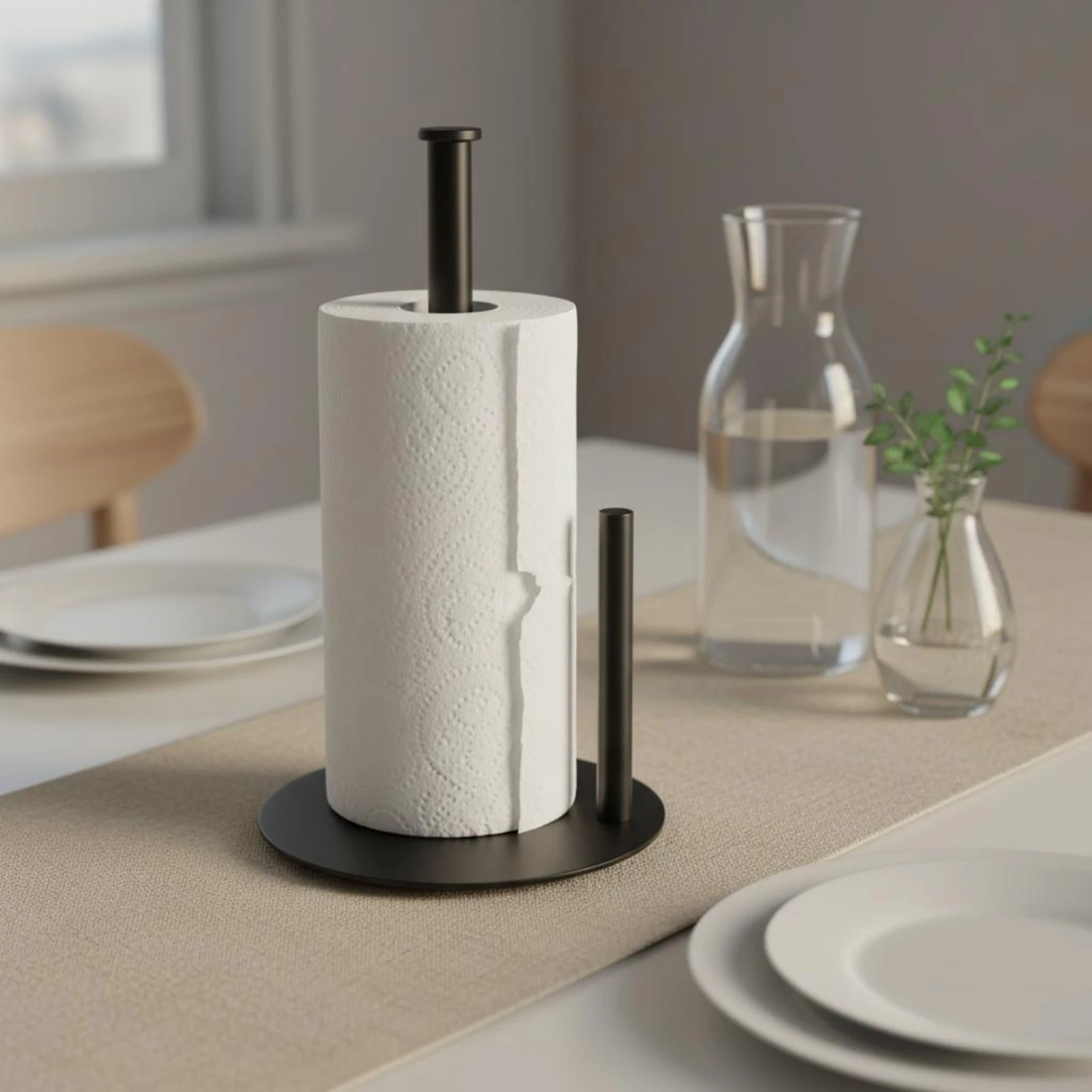 Stainless Steel Paper Towel Stand Rust-Resistant Countertop Paper Towel Holder Kitchen Storage Waterproof for Tabletop