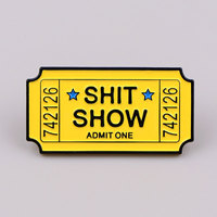 Ticket Brooches for Women Enamel Pins Funny Badges Lapel Pins for Backpack Fashion Jewelry Clothing Accessories Party Gift