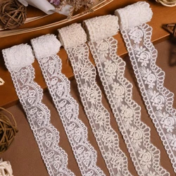 15 Yards Diamond Wavy Edge Embroidery Cotton Thread Flowers Off White Lace Ribbon Hair Bows DIY Crafts Handmade Accessories W039