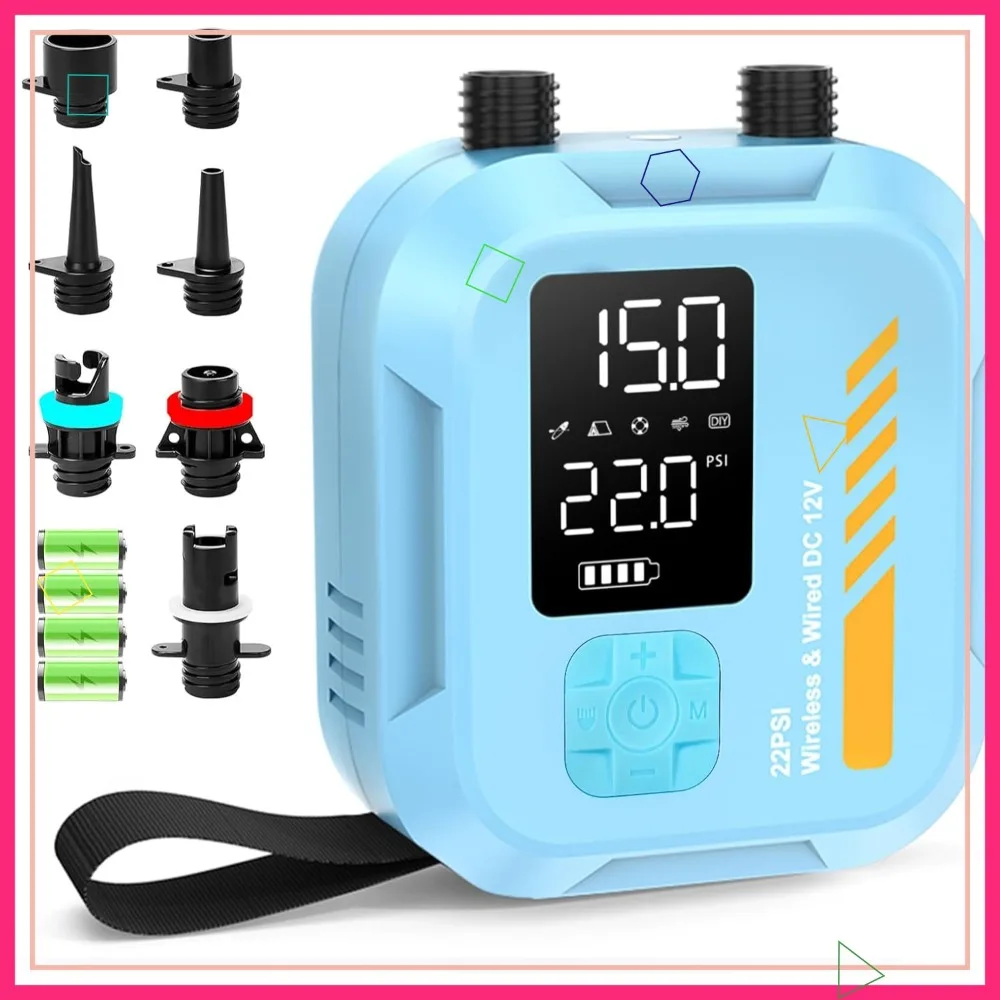 

22 PSI Rechargeable Electric SUP Air Pump, Dual Stage Inflation & Deflation, Auto-Off for Paddle Board, Kayak, Boat