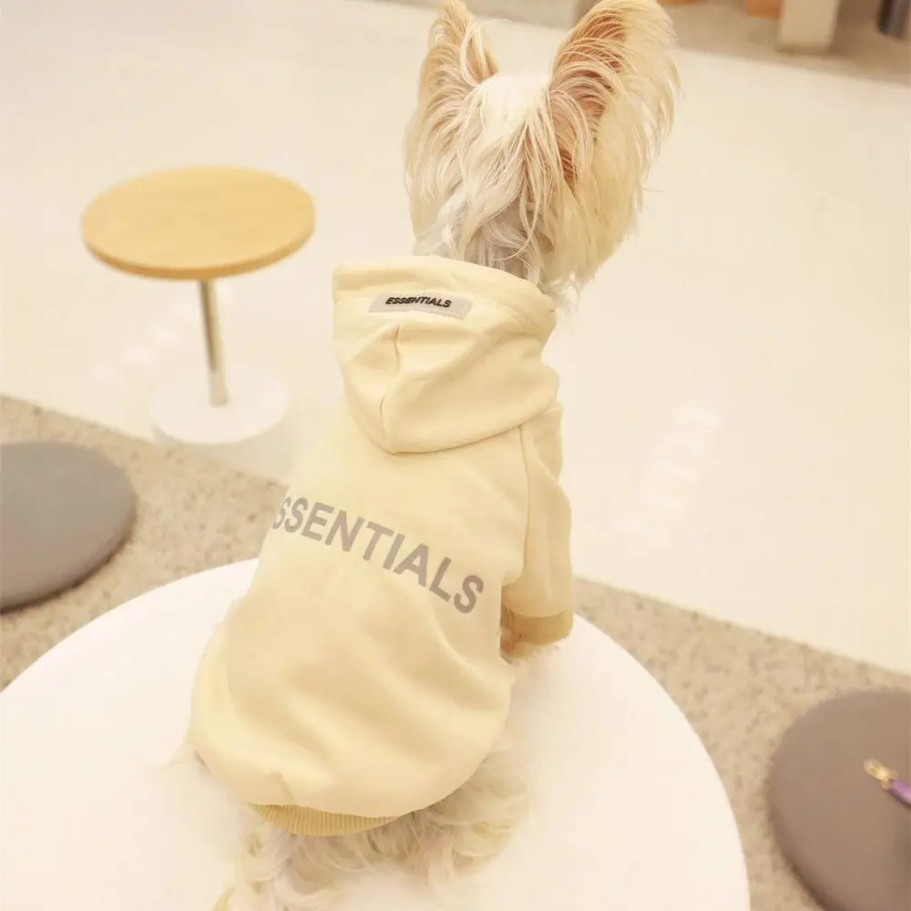 Polyester/Plush Thickened Warm Dog Sweater Soft Comfortable Dog Hoodie Sweatshirt Warm Two-legged Puppy Coat Spring