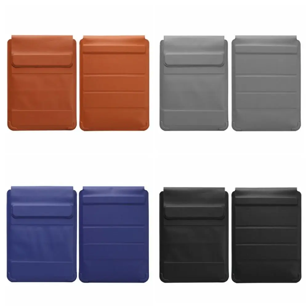 

Foldable Laptop Sleeve Holder Automatic Closing Multifunction Carrying Stand Pouch 13-14/15-16 Inch Leather Notebook Case