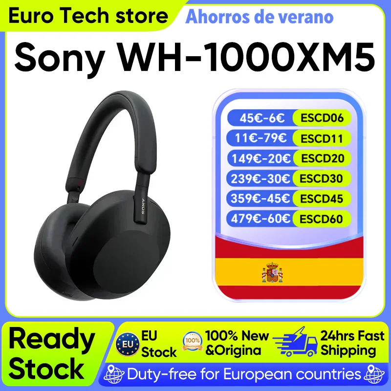 Nuevos Auriculares Inalámbricos con Cancelación de Ruido Sony WH-1000XM5, Batería de 30 Horas, Procesador Integrado… — oferta en AliExpress