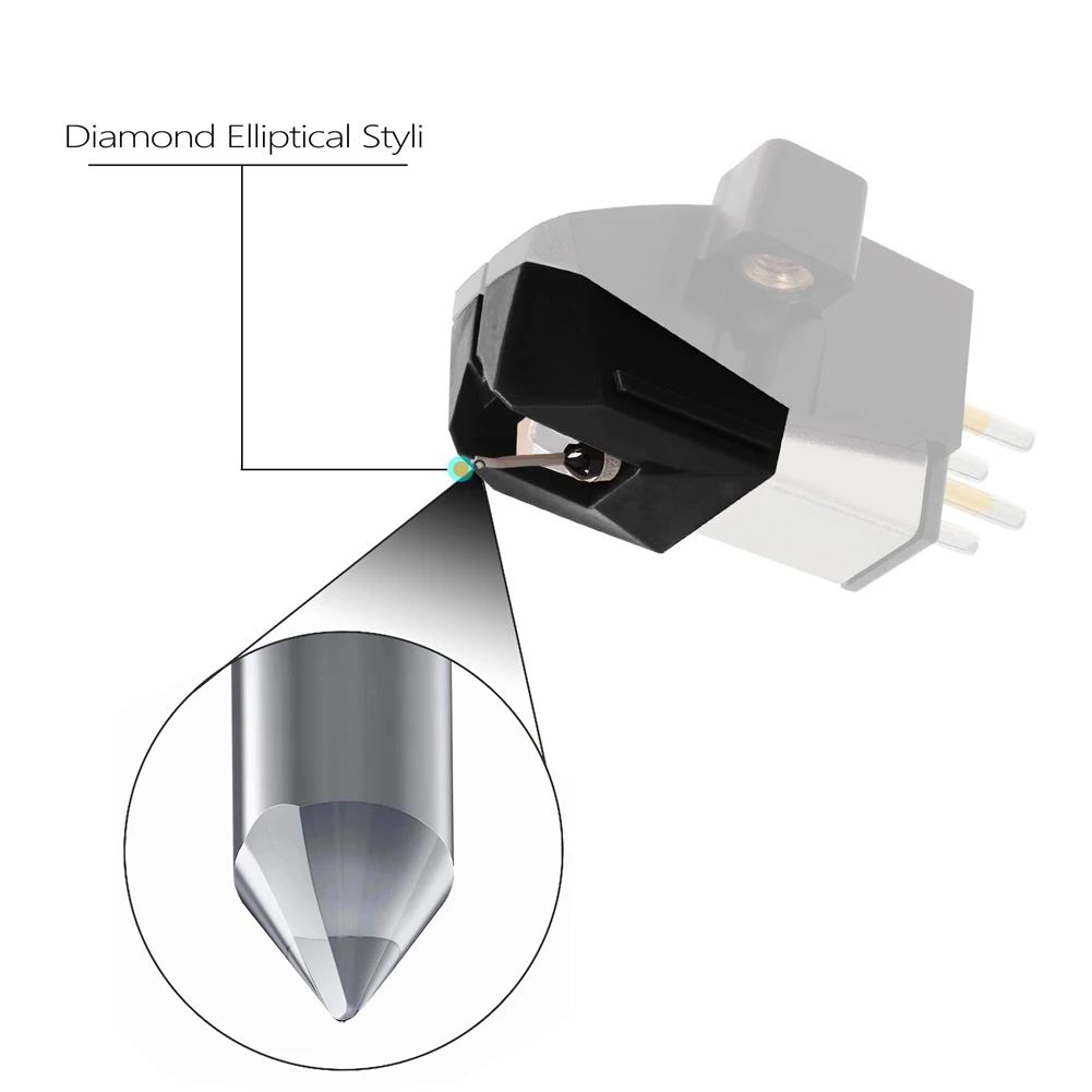 T71C AT-VMN95E Diamond Vervanging Stylus Naald voor VM95 Serie, Compatibel voor Audio Technica AT-LP120X Vinyl Draaitafels