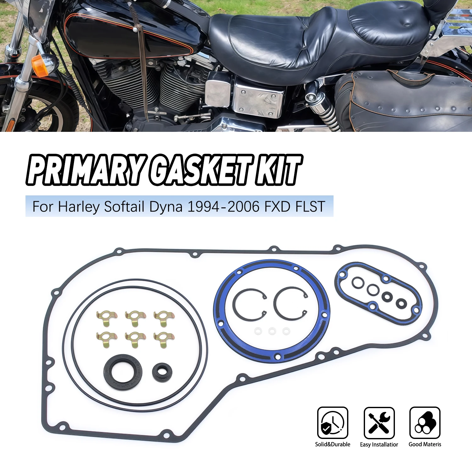 

For Harley Dyna Fat Boy Heritage Softail Springer Night Train Softail 1994-1999 Motorcycle Clutch Primary Cover Gasket Kits