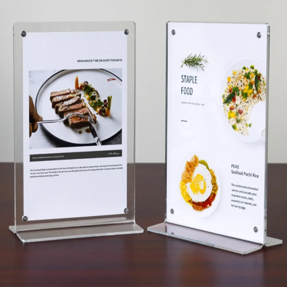 1PC A4 A5 A6 Acrylic Transparent Table Sign Holder Price Tag Display Stand Advertising Sign Frame