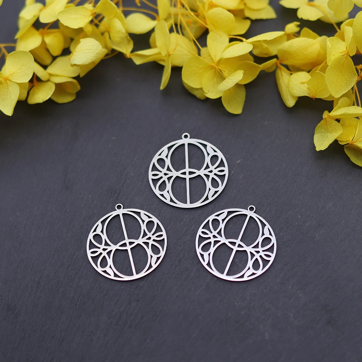 3pcs Chalice Well Pendant Charms Stainless Steel Sacred Symbol of Avalon Blessing Energy Amulet Necklace Earrings Jewelry Making