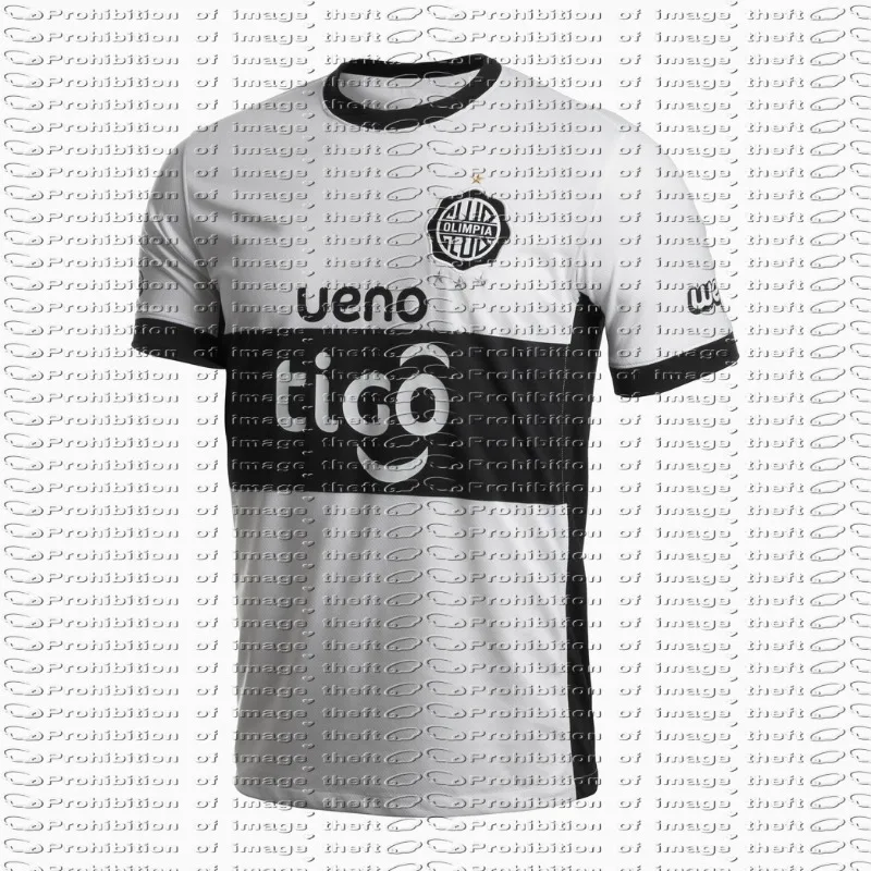 

New Club Olimpia 2025 Home&Away Kits Football Match Dress Men's Sports T-shirt Knitted Fabric Breathable Motocycle Short Sleeve