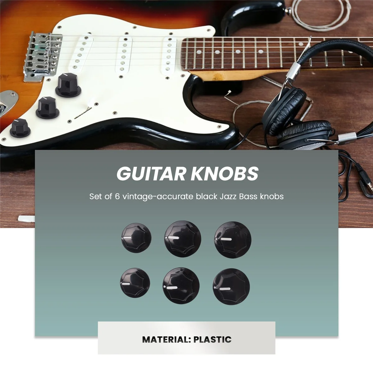 6Pcs Control Knob Volume Audio Control Knobs for Jazz Bass Electric Guitar Parts HOT view 4