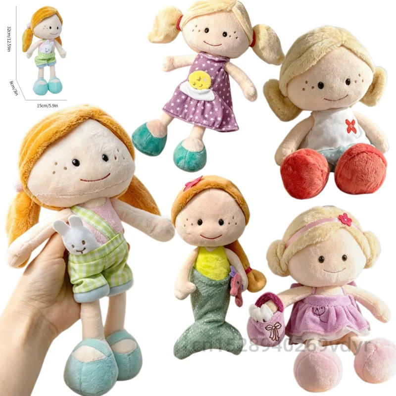 Healing Series Cartoon Healing The Little Girl Plush Doll Role playing Story Girl Toy Boy and Girl Growth Partners Gift For kids