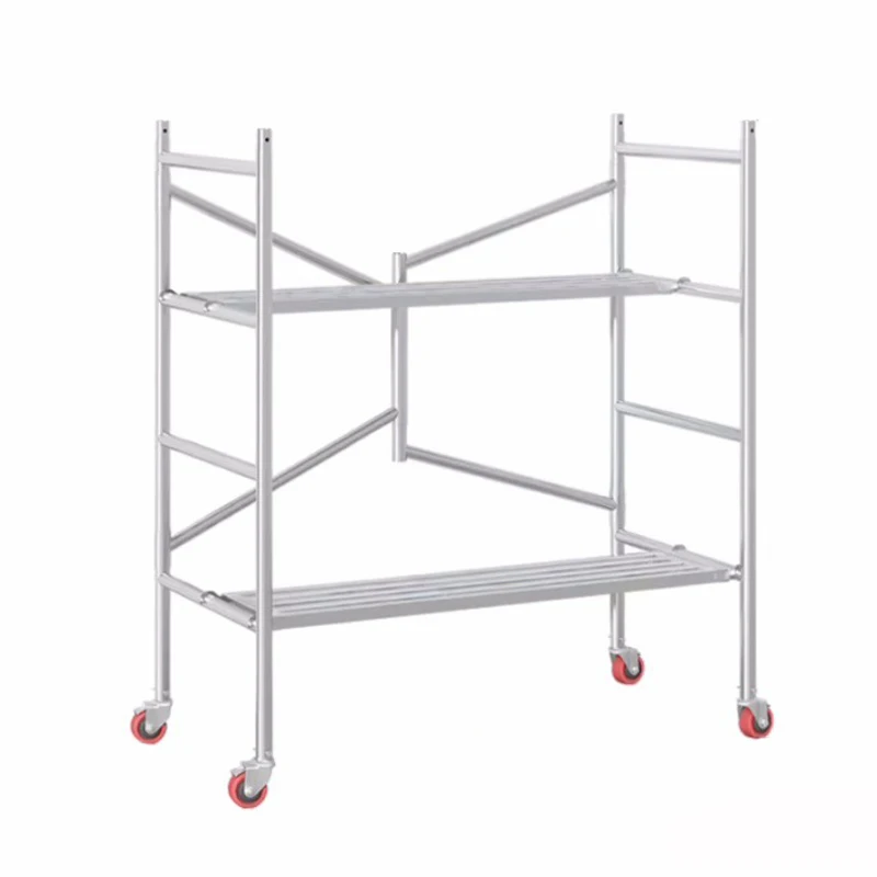 إطار سقالة متنقل من الفولاذ بتصميم صناعي مع عجلات مجلفنة لبناء المباني