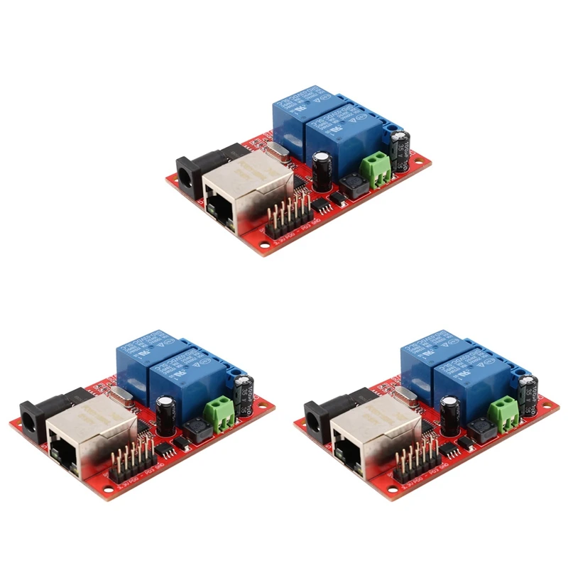 Top Deals 3X LAN Ethernet 2-Way Relay Board Delay Switch TCP/UDP Controller Module WEB Server