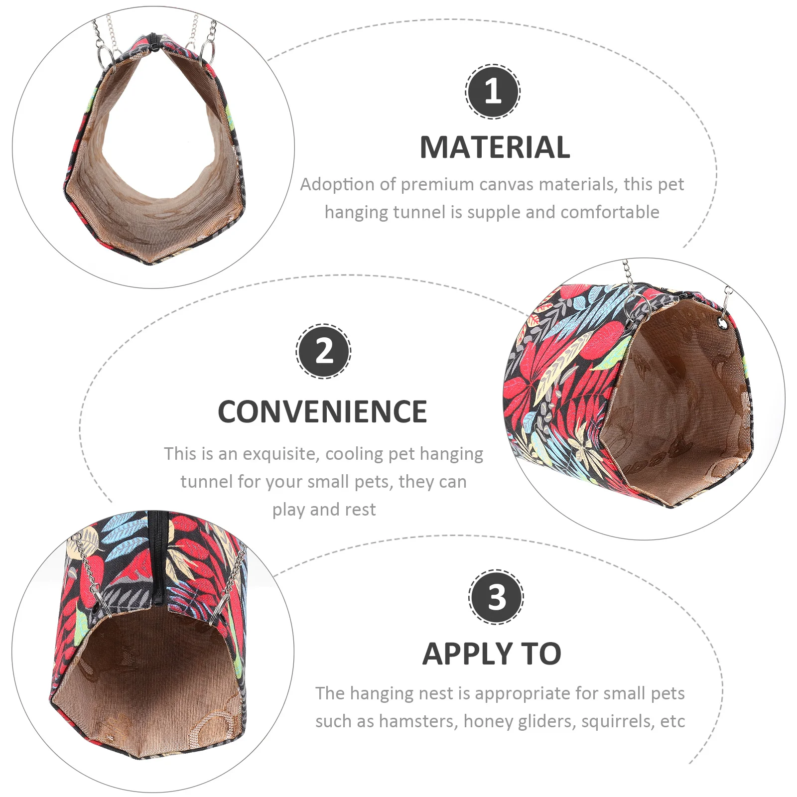 

Cooling Tunnel Nest For Small Pets Lightweight Hammock Bed Hanging House Pet Play Tunnel Summer Sleeping Spot Hamster