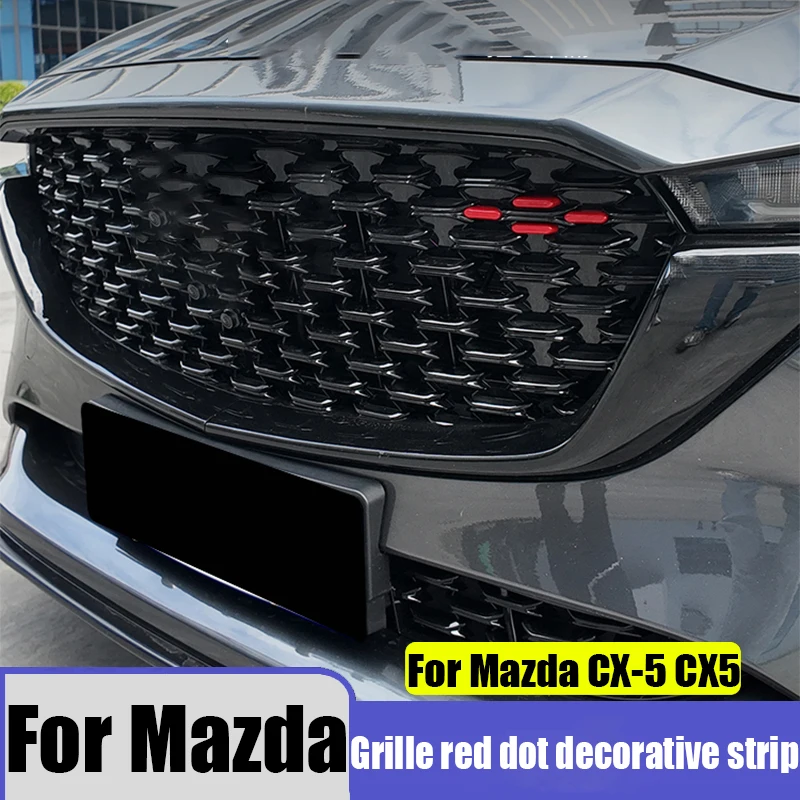 Modified ABS grille red dot decorative strip car exterior decoration modification parts For Mazda CX-5 2022 2023 2024 2025