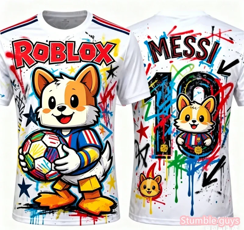 Summer Casual Boys Roblox Printed T Shirt Fashion Game Graph