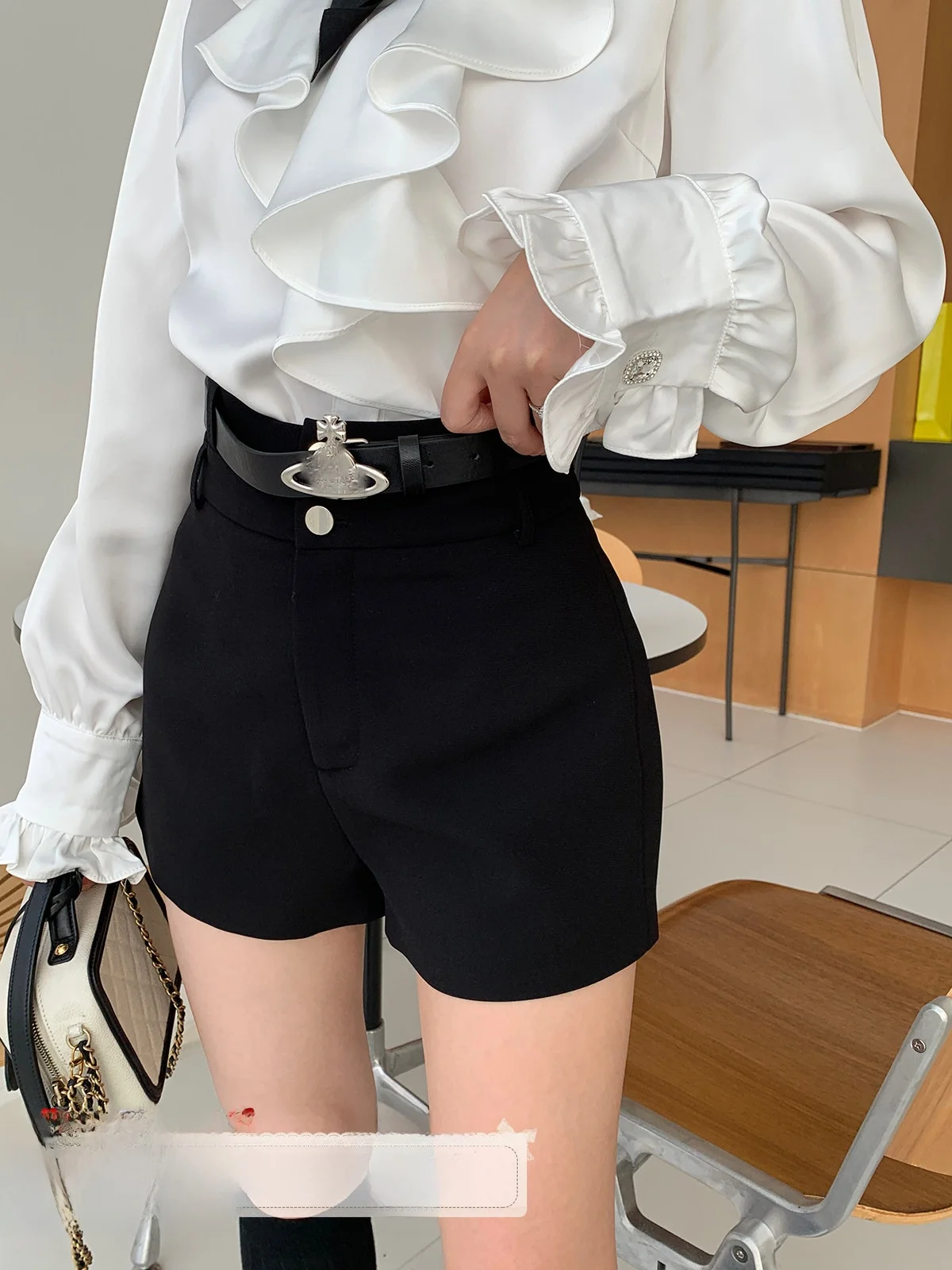 

Леггинсы с высокой талией, прямой крой, простые универсальные брюки, черные, белые, для осенней повседневной носки