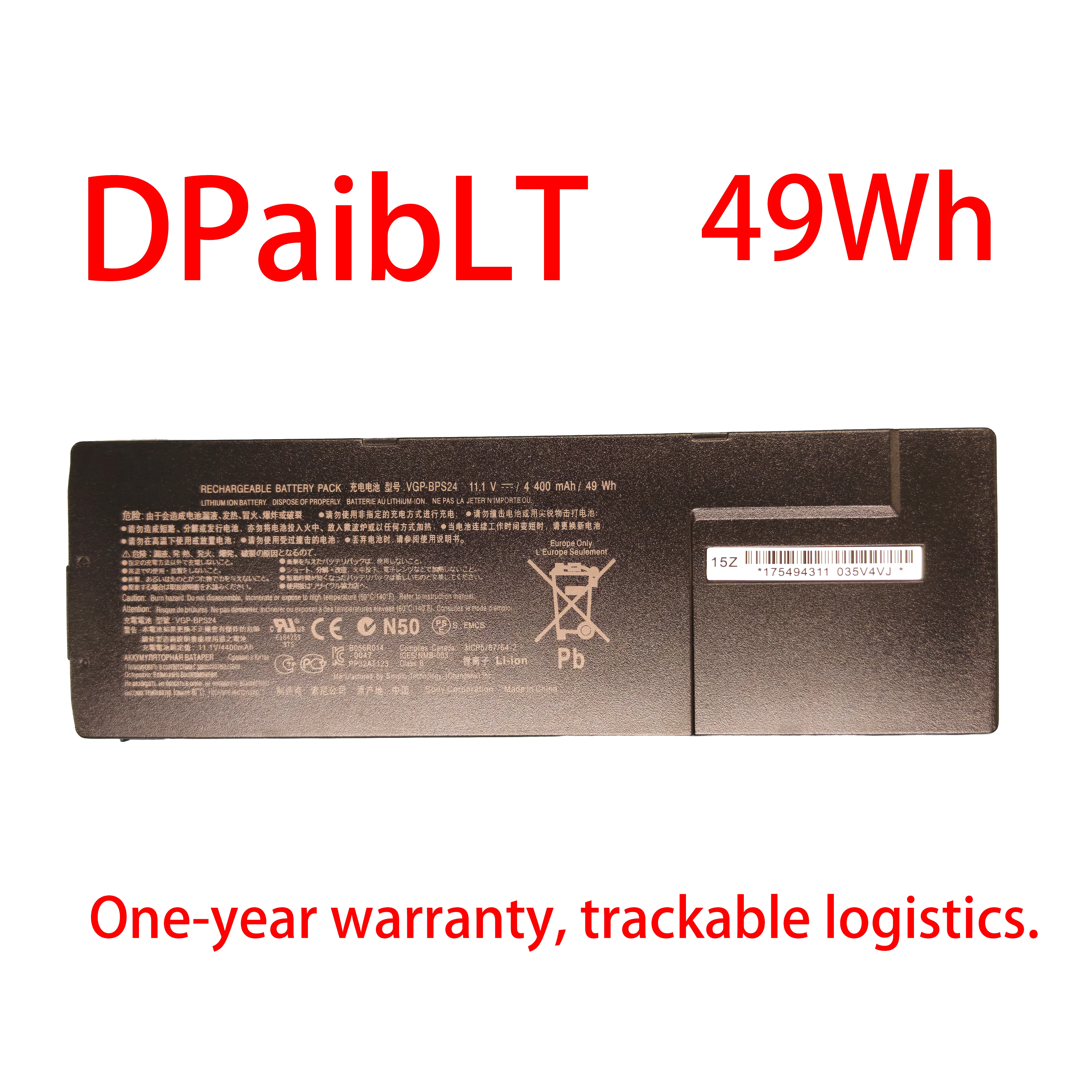 

49Wh VGP-BPS24 LAPTOP BATTERY For Sony VPC-SA VPC-SB VPCSD1S2C VPC-SB18GG VPC-SB190X VPC-SE2S1C VGP-BPSC24 41213W PCG-41217T