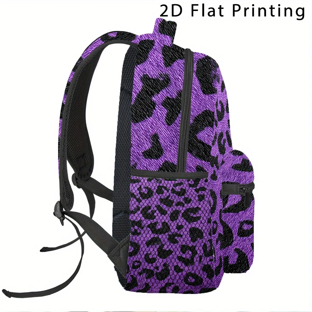 Purple Leopard Design a Stylish Backpack for Teenagers Perfect for School Suitable for Teenager'S Laptops School Bags