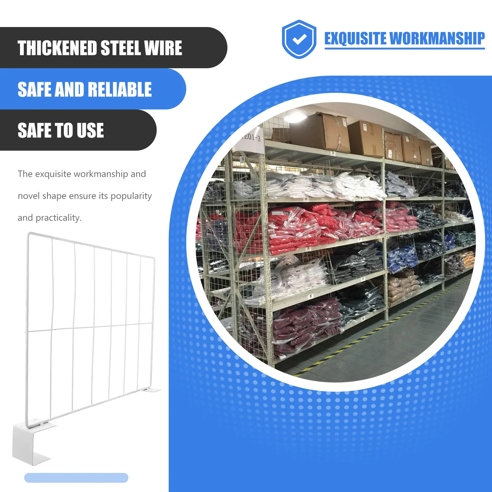 1Pcs Shelf Divider White Supermarket Commodity Classification Baffle Store Storage Splitter Goods Separator Organizer