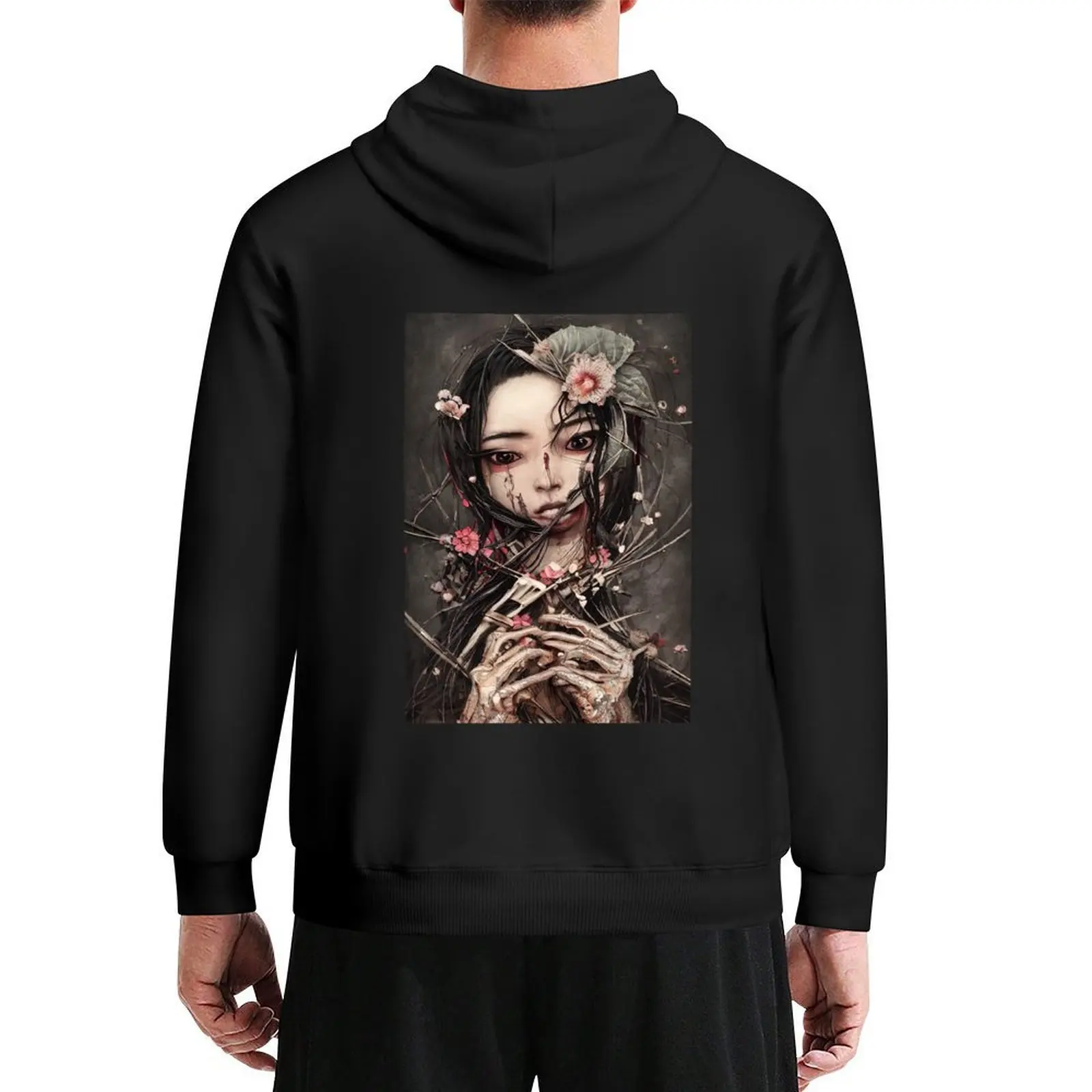 

Kuchisake-Onna, japanese mythology creature Hoodie autumn men clothes men's autumn clothes autumn jacket men hoodie oversize