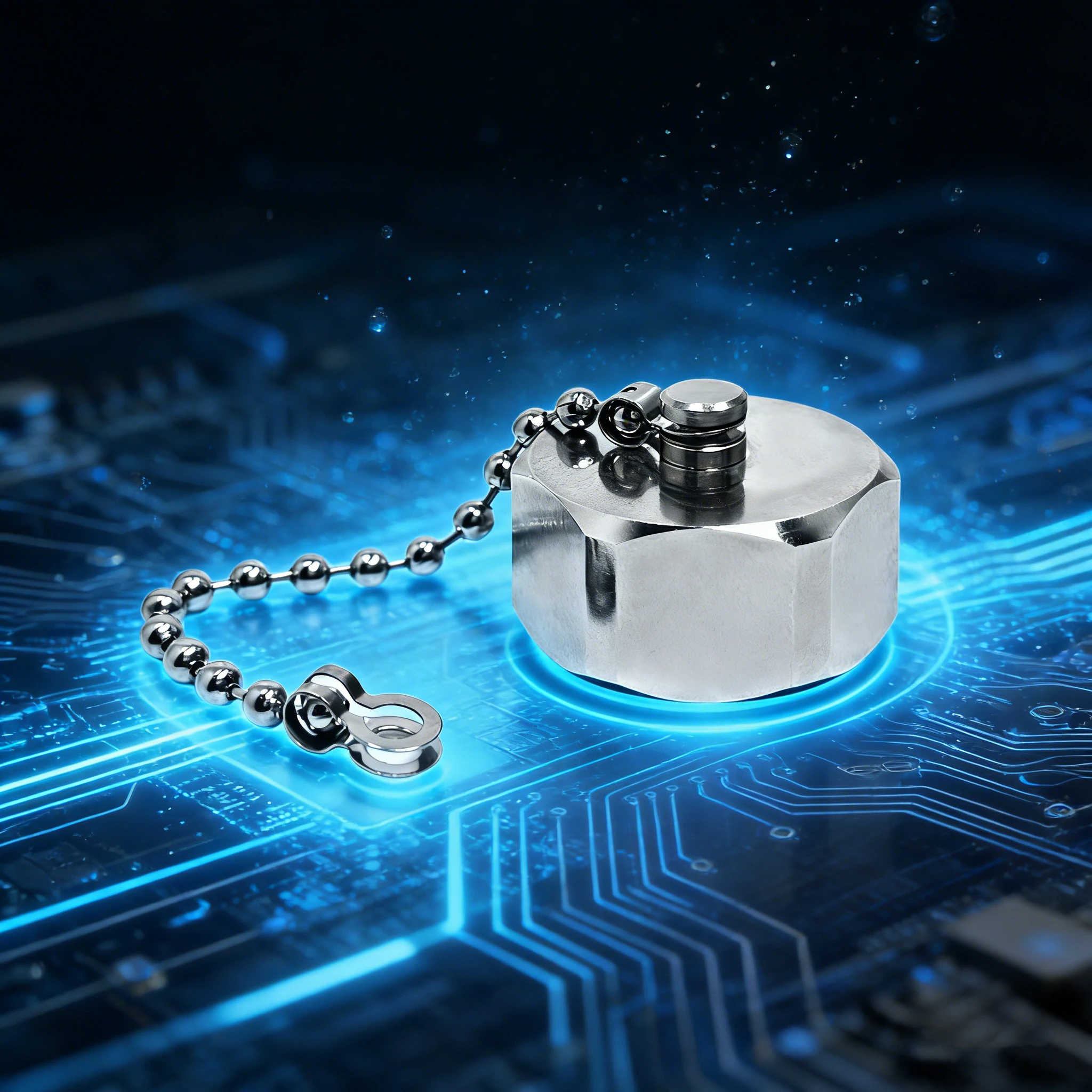Free Shipping 2pcs 7/16DIN L29 Male Metal Dust Cap With Chain for 7/16 DIN female connector
